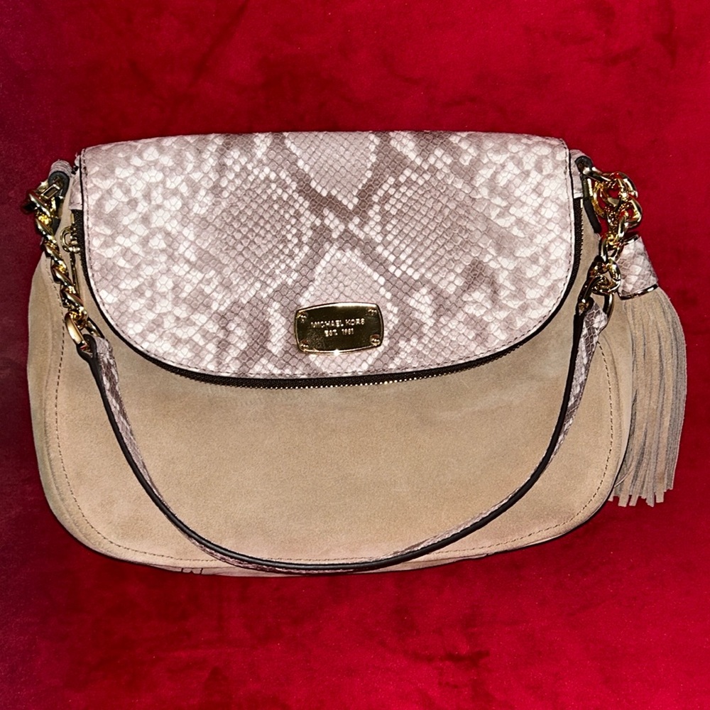 Michael Kors Suede Python Style Shoulder Bag - image 1